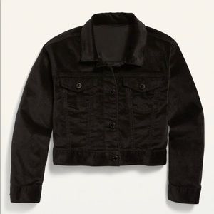 Old Navy Cropped Black Velvet Jacket Girls Plus XL